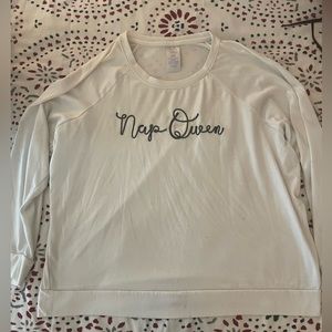 Secret Treasures cozy sweatshirt, size XL. Says “Nap Queen”